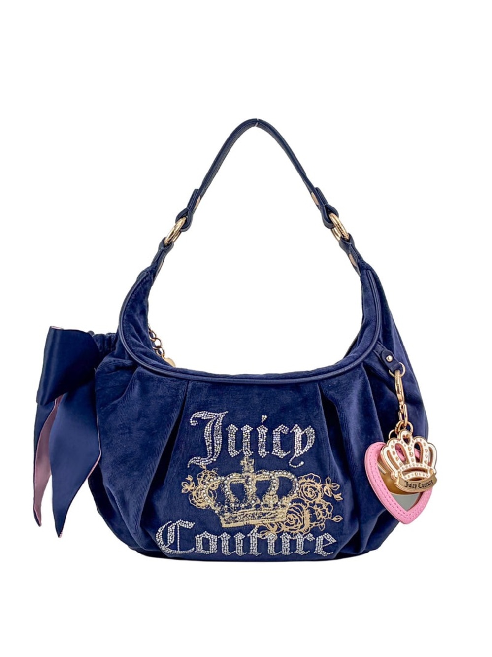 Juicy Couture Royal Bloom Hobo Bag in Atlantis Blue w/Charms & Bow